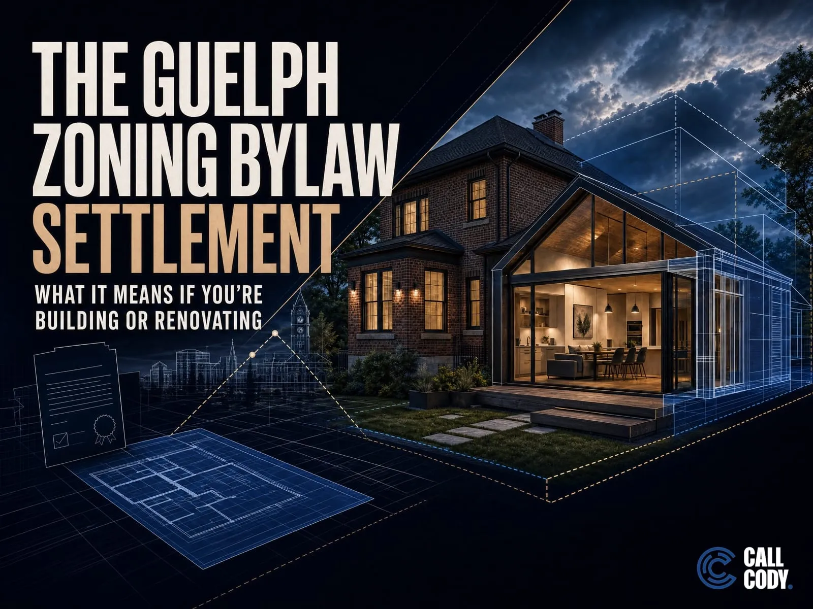 Illustration of a house addition showing what the Guelph zoning bylaw settlement means for building or renovating